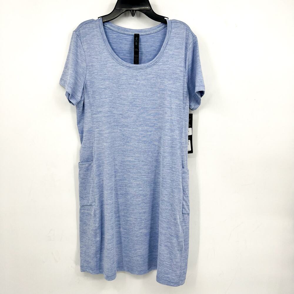 SKECHERS Women's GoDri Swift T-Shirt Dress Small Light Blue Short Sleeve NWT - Picture 4 of 13